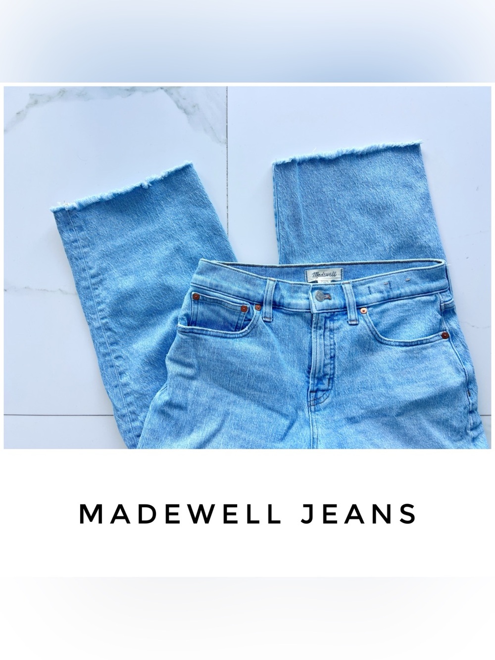 Madewell jeans size 28p 28 petite The Perfect Vintage Wide Leg Crop blue